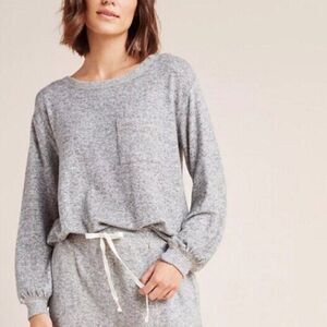 By Anthropologie Hacci gray pocketed sweatshirt pullover S
